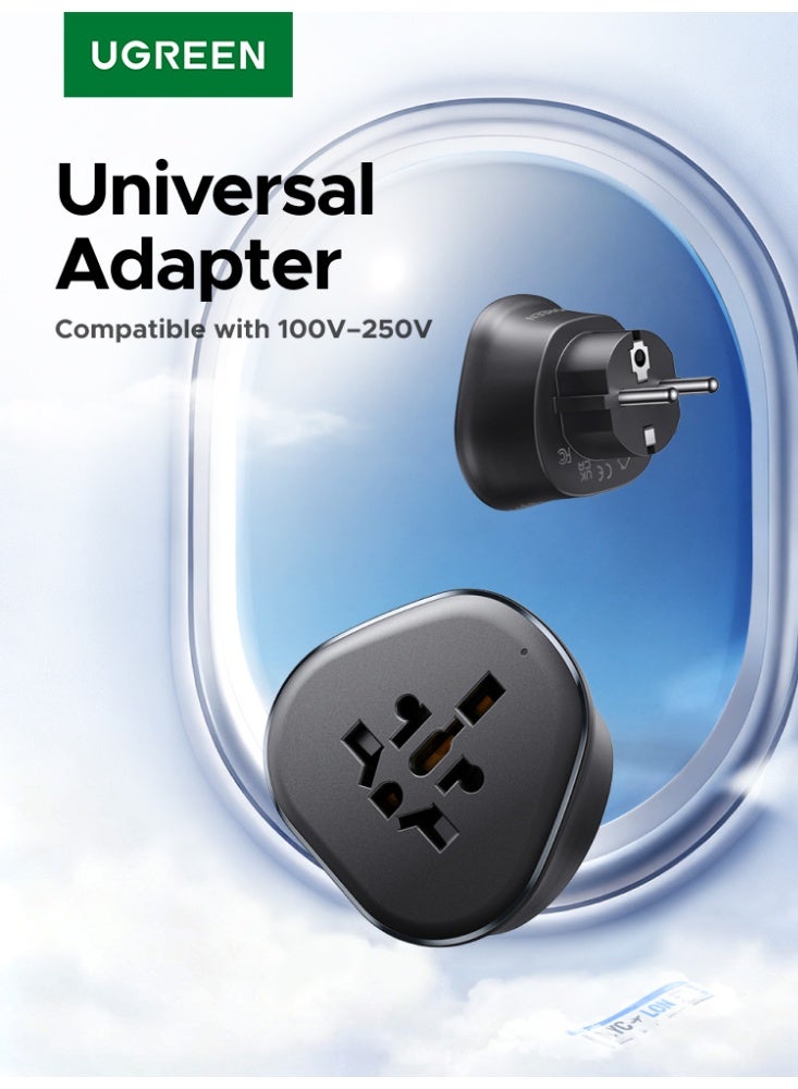 يو جرين محول سفر عالمي بمقبس أوروبي مناسب لأوروبا/إيران/تركيا/سوريا/مصر/ليبيا/أستراليا/روسيا/تايلاند، مقبس طاقة عالمي، مقبس عالمي مناسب لرحلات العمل والفنادق والمطارات للهواتف وأجهزة الكمبيوتر المحمولة - Image 1